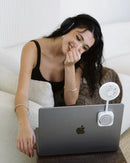 Pursuit DNDLN Magnetic Fan with LED Ring Light & Hands-Free 360° Adjustable Stand,Idea Thanksgiving Christmas Gifts for Friends.